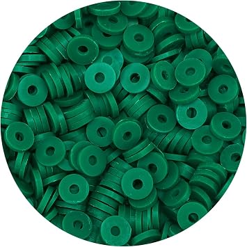 Bundooraking 2000pcs Dark Green Clay Beads 6mm, Round, Loose Beads for Jewelry Making, Bracelets, Necklaces, Earrings