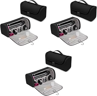 MAYCREATE Travel Storage Bag for Dyson Airwrap Holder Hair Styler Organizer Attachments Portable with Hanging Hook Black Bag Only 3 PCS