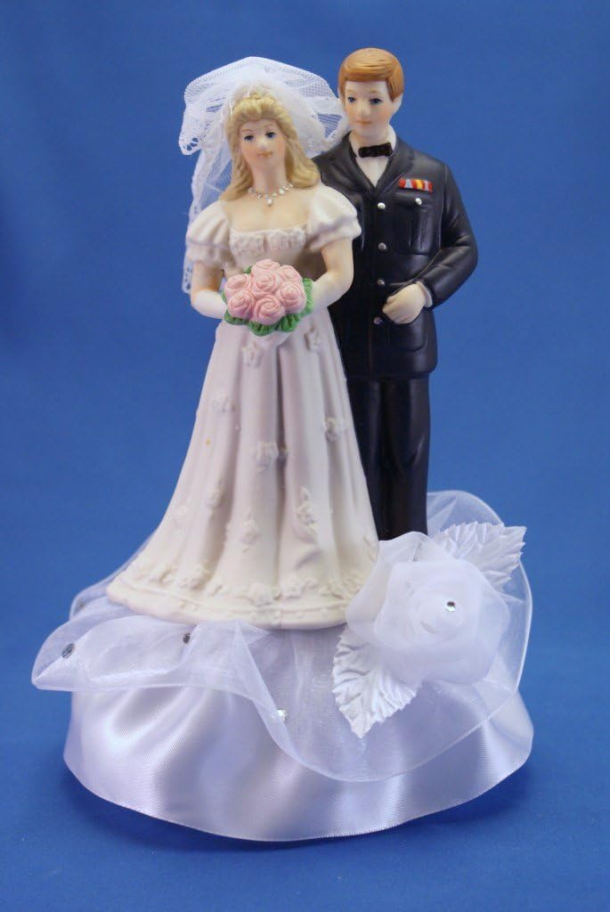 Military Wedding Cake Topper or Table Decoratoion-Shown with Air Force Figurine (56)