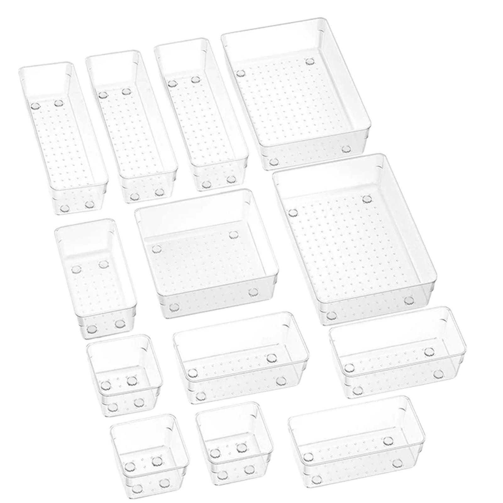 Bghyjkol 13 Piece Drawer Organiser Clear Drawer Organizers Set