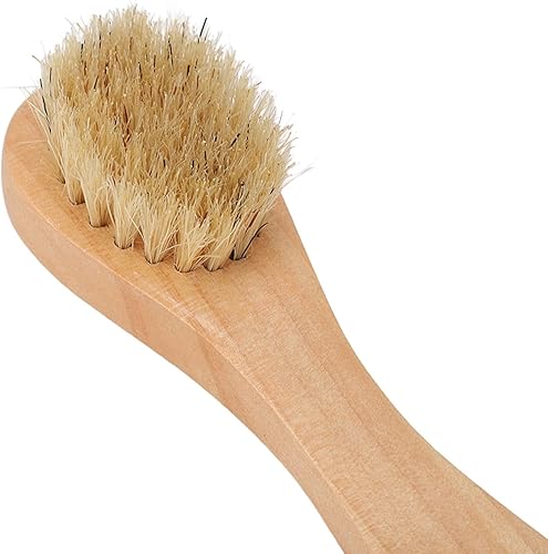 Miniatura 9 de ZJchao 4 cepillos de limpieza facial, exfoliante profundo para cara y cuerpo, mango de madera de hierba con jabalí para limpieza diaria, piel