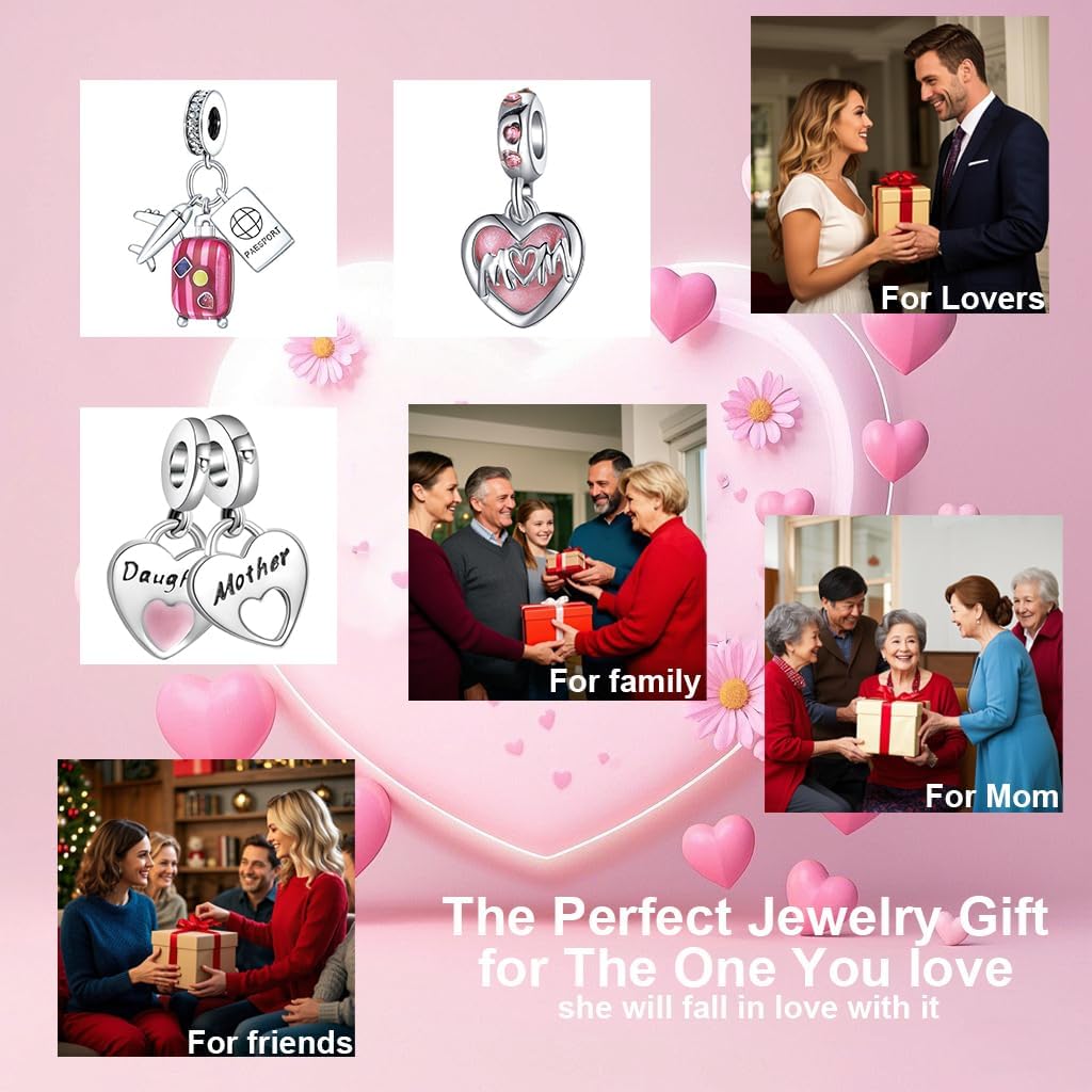 Acrobious 9PCS European Charms Beads Pendant For Bracelet, Charms DIY Bracelets Necklace Jewellery Gift - Image 5