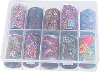 الرقائق المعدنية من فوميز لتزيين حلي النساء ملصقات تزيين البنات ملصقات تزيين الأظافر تصميم زهور بألوان مائية ومعاجين البولي تصميم تي زد لوصلات السيدات ولنقل الأعمال اليدوية 10 ورقات