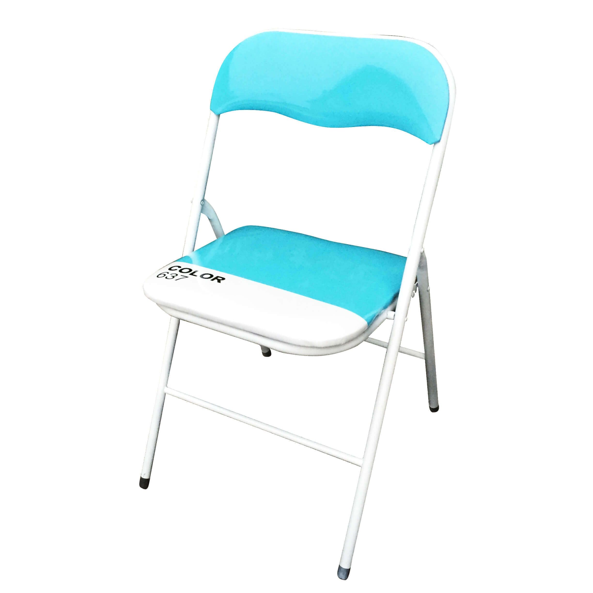 milani home Set di 4 Sedie Slim Pieghevoli Blu Color 637 con Comoda Imbottitura nella Seduta per Ospiti, Ufficio, Casa, Campeggio
