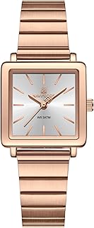 نافي فورس ساعة كوارتز انالوج للنساء - عرض التاريخ، سوار جلدي، عقارب مضيئة، مقاومة للماء حتى عمق 30 متر، لون ذهبي وردي وابيض