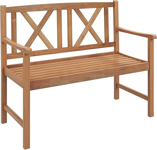 Tangkula Banco de madera de acacia para patio, silla de dos plazas para 2 personas, reposabrazos y respaldo acogedores, marco de madera de acacia Tangkula Banco de madera de acacia para patio, silla de dos plazas para 2 personas, reposabrazos y respaldo acogedores, marco de madera de acacia