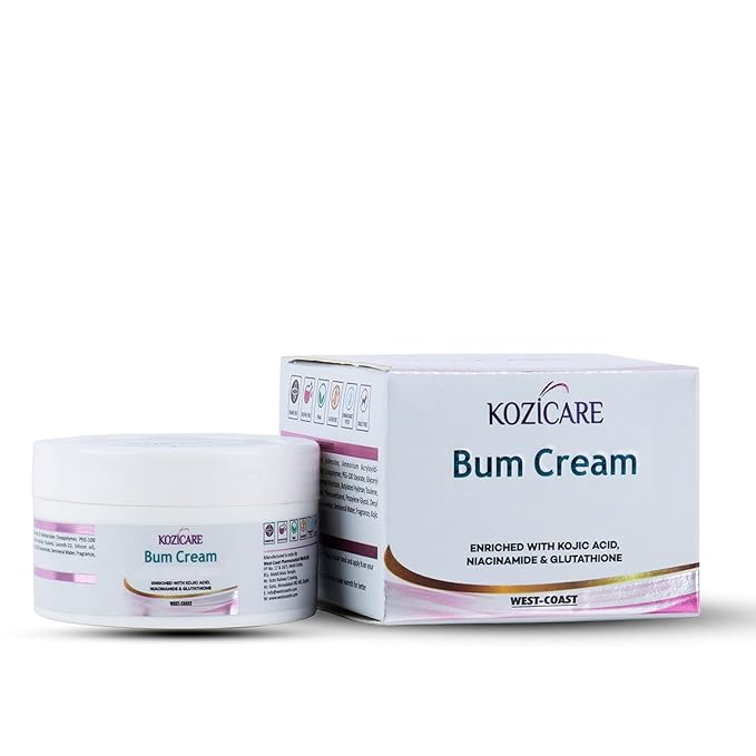 Kozicare Bum Cream with 0.01% Glutathione, 1% Niacinamide & 0.01% Kojic Acid – 50 GM at Rs. 179
