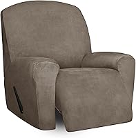 Vista 28 de Easy-Going Fundas de terciopelo para sofá reclinable de 8 piezas, fundas para sofá reclinable de 3 plazas, gruesas, suaves y lavables (sofá, gris)