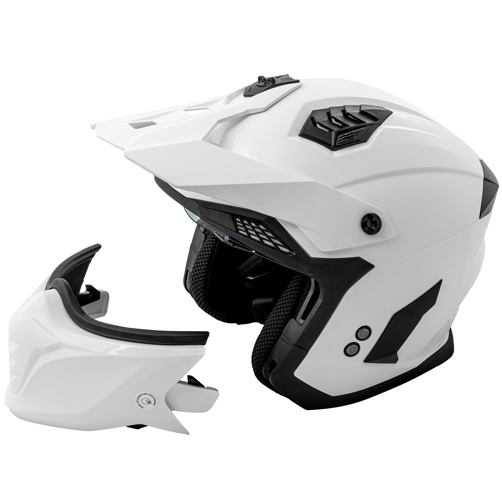 A-Pro Casco Moto Jet Cafe Racer Omologato ECE 22-06 Parasole scooter Bianco XL