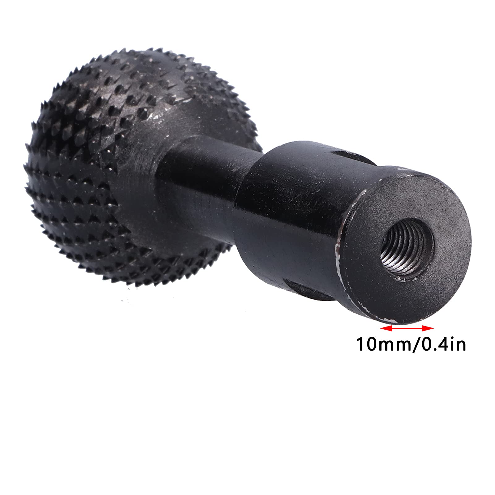 Agatige Spherical Rotary Burr, Spherical Steel Rotary File Ball Grinding Head Spherical File Metal Sphere Carving Drill Bit Milling Tool for Angle Grinder(10mm)