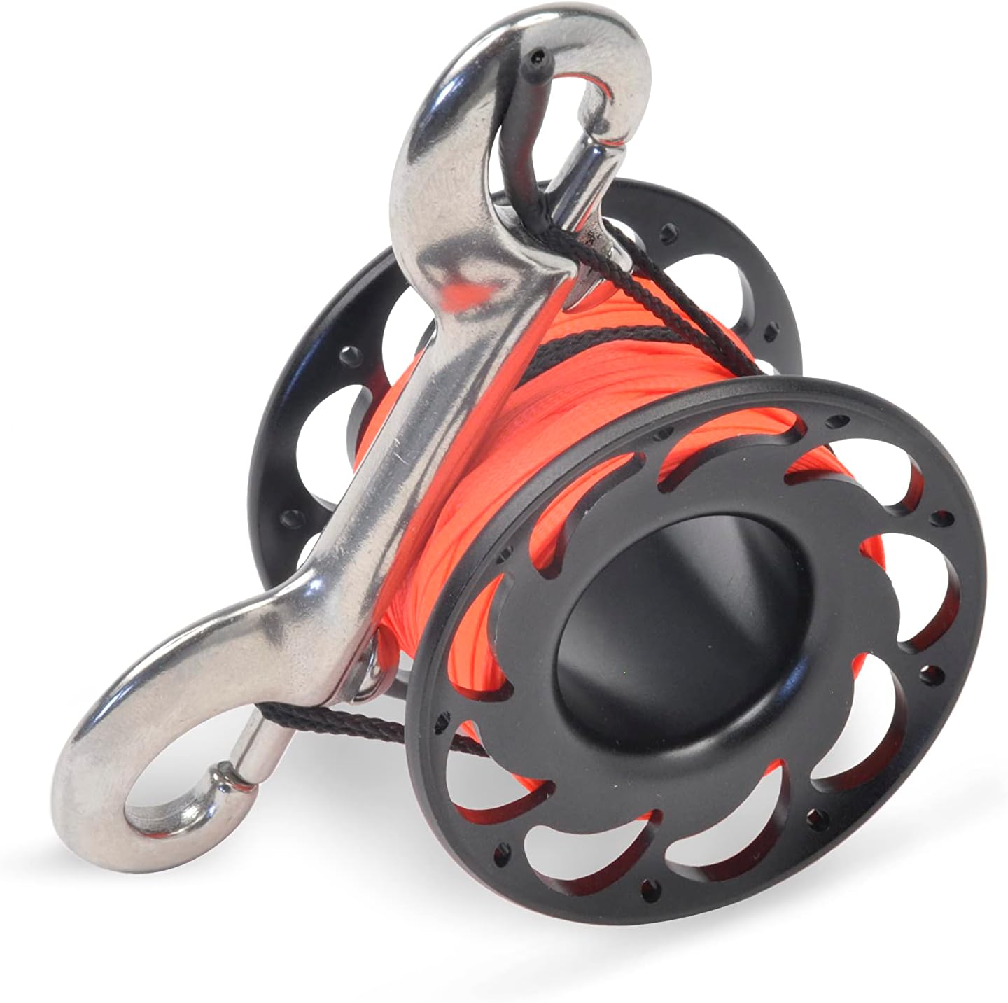 Best Divers Mini Reel Aluminium ø59 x 42 mm Flat Orange Line 15 m F. ø25 mm