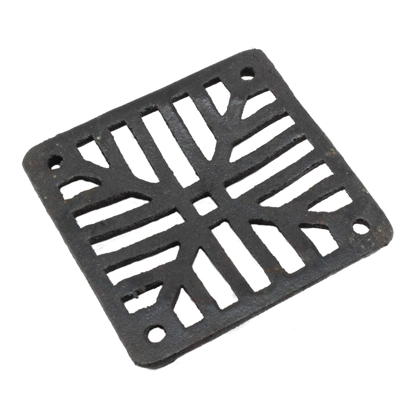 Djm Direct Black Cast Square Drain Grate Gully Grid Cover (5" 125Mm X 10Mm)