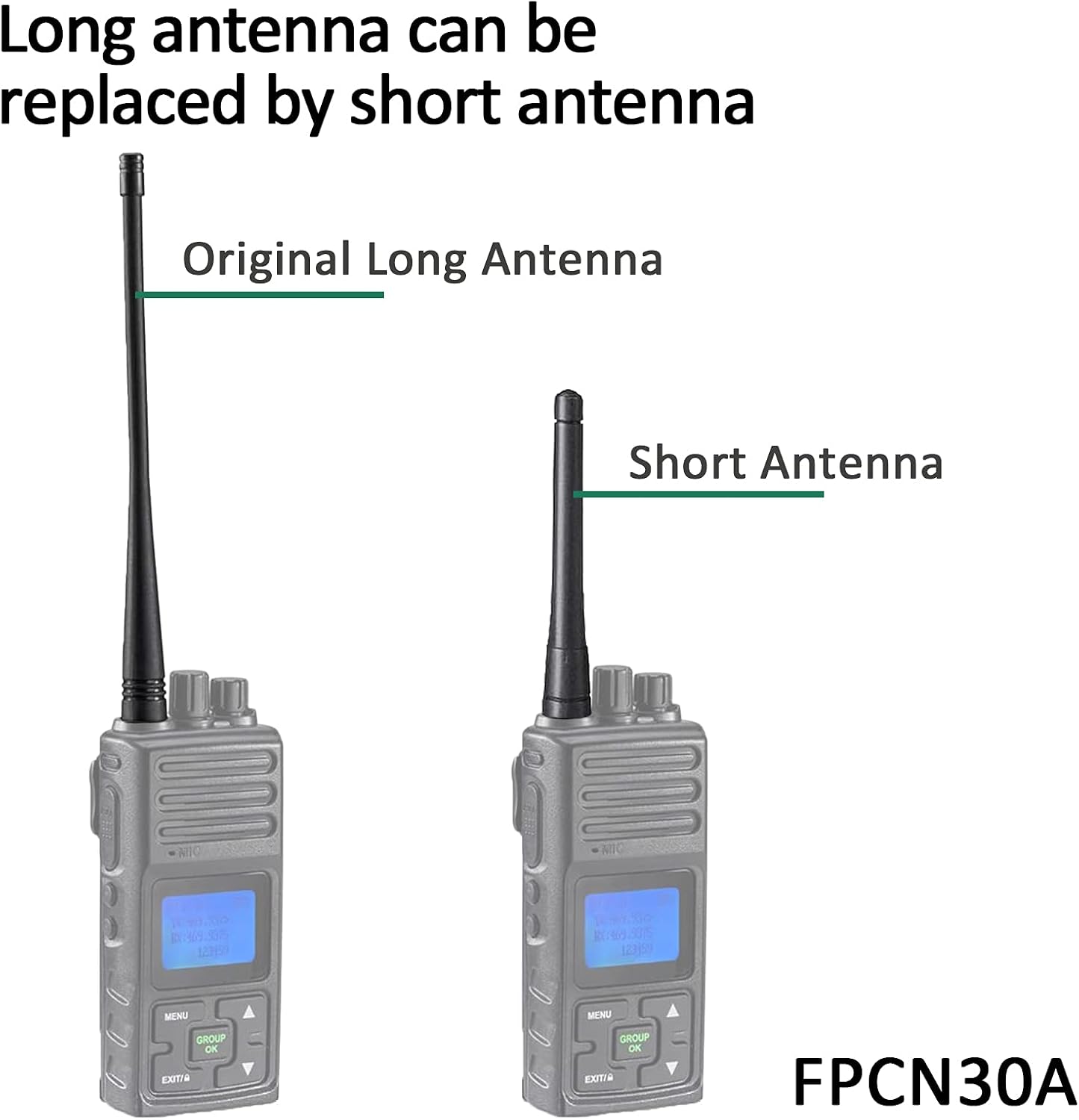 3.4 Inches Short Antenna for Retevis, Baofeng Kenwood SAMCOM Walkie Talkies, UHF 400-480 MHz Single Band with SMA Female Connector, Compatible with Most Two-Way Radios (1 Pack) : Electronics