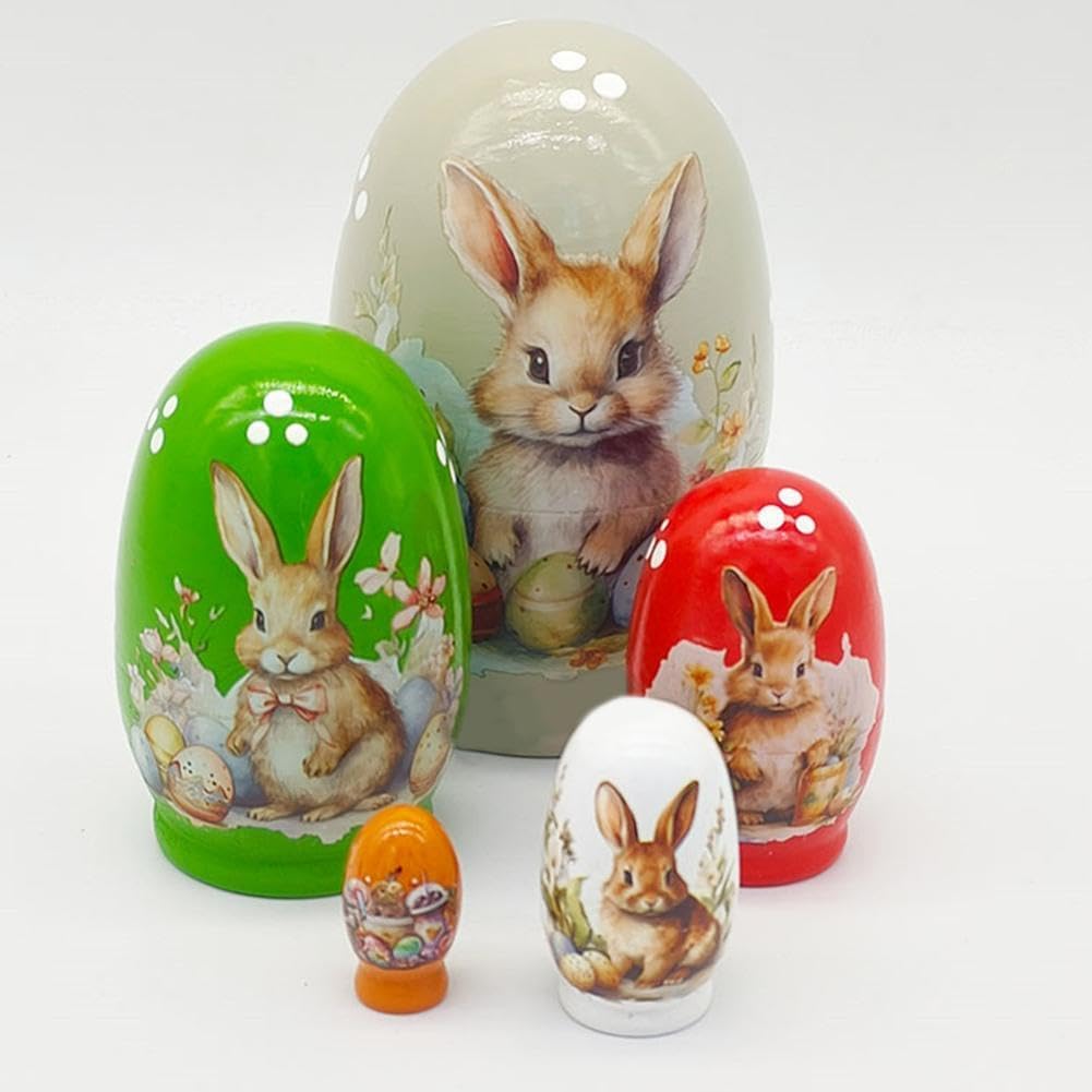 Amazon.com: EIRZNGXQ Rabbit Russian Nesting Dolls Set 5 Pieces ...