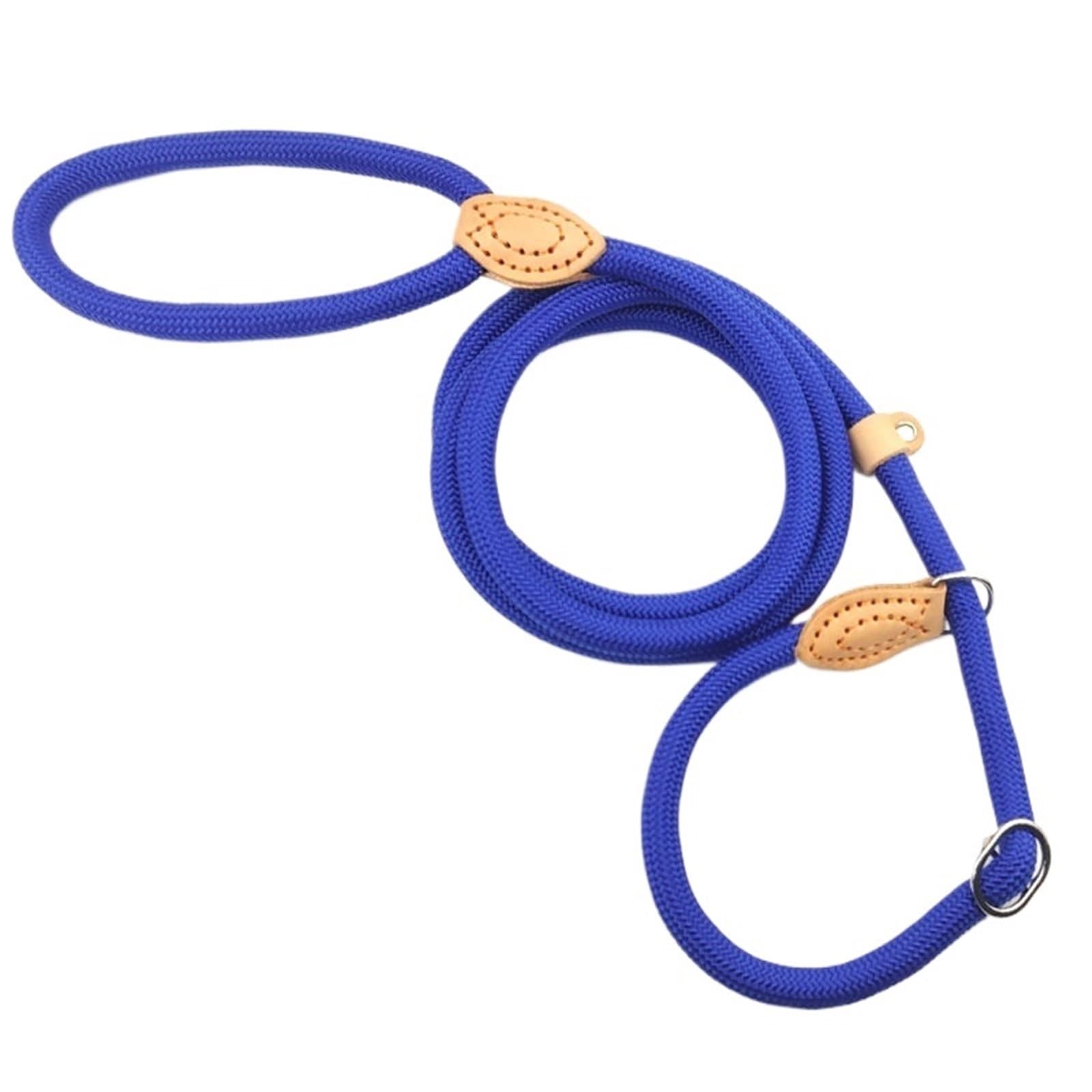 Correa para perro, cuerda trenzada resistente, ajustable, correa de entrenamiento para perros pequeños y medianos (azul, 1,2 cm x 1,8 m)