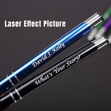Personalized Business Pens Bulk Custom Text Order | Marketing Material Writing Tools Office Supplies Custom pens metal pen advertising pen Medium Point, Black Ink (5 pens, Blue)