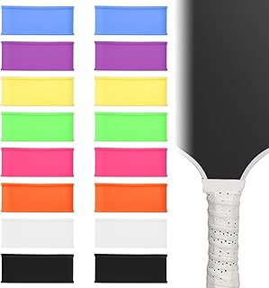 16 PCS Pickleball Paddle Racket Grip Bands, Tennis Racquet Secures Overgrip, Handle Rubber Silicone Ring for Squash Racket, Racquetball, Baseball Bat Handle