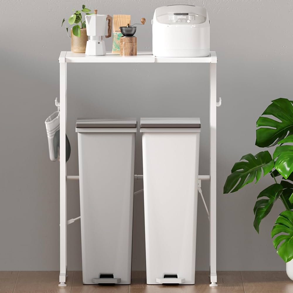 Amazon.co.jp: TKUIN ゴミ箱上ラック レンジラック 幅40-60×奥行46×高 Amazon.co.jp: TKUIN ゴミ箱上ラック レンジラック 幅40-60×奥行46×高