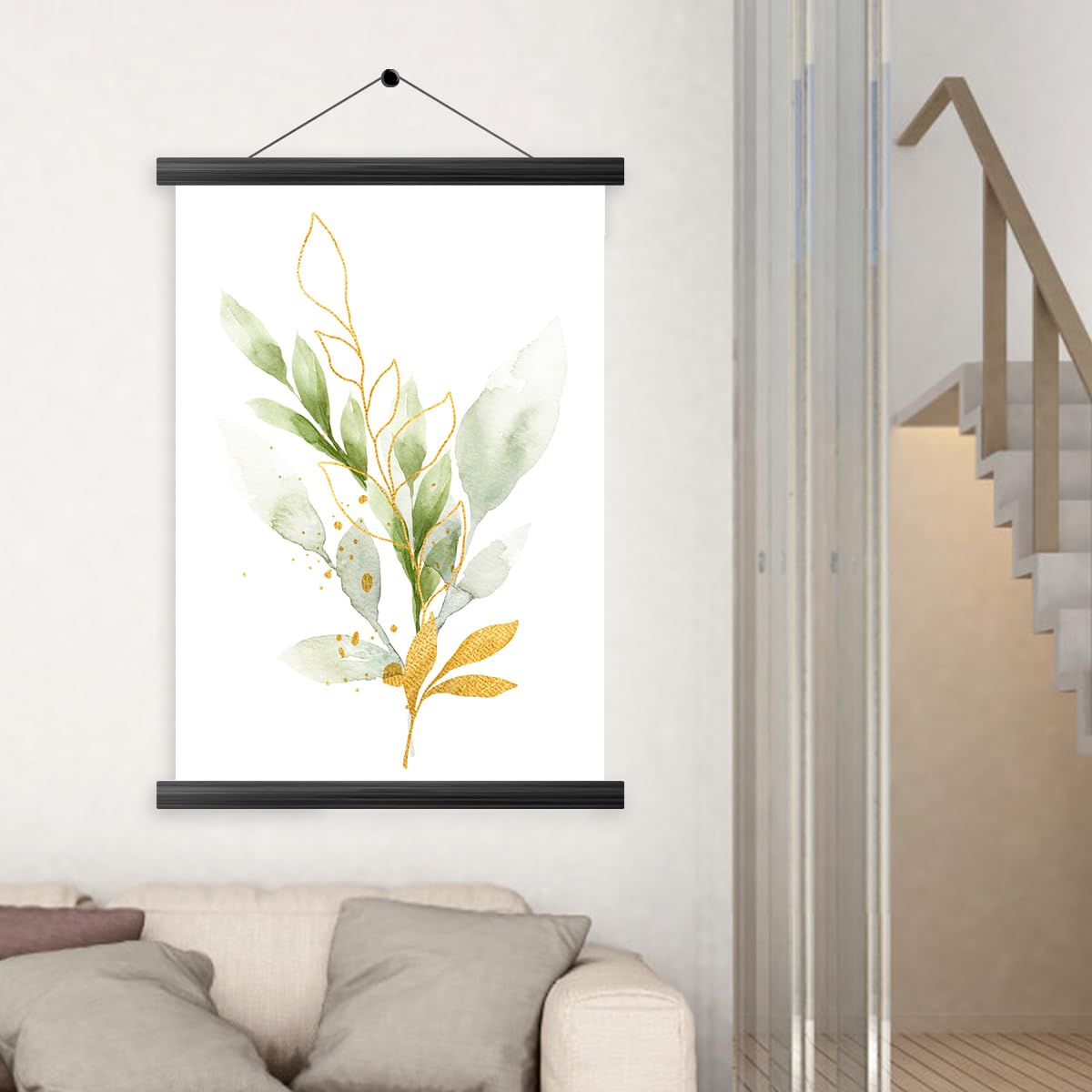 2 pack Magnetic Poster Frame Hanger, Magnetic DIY Wood Poster Frame for Photo Picutre Canvas Artwork Art print Wall Hanging, Frame for Pictures Canvas Prints Artwork Room Interior Home Decor (51cm