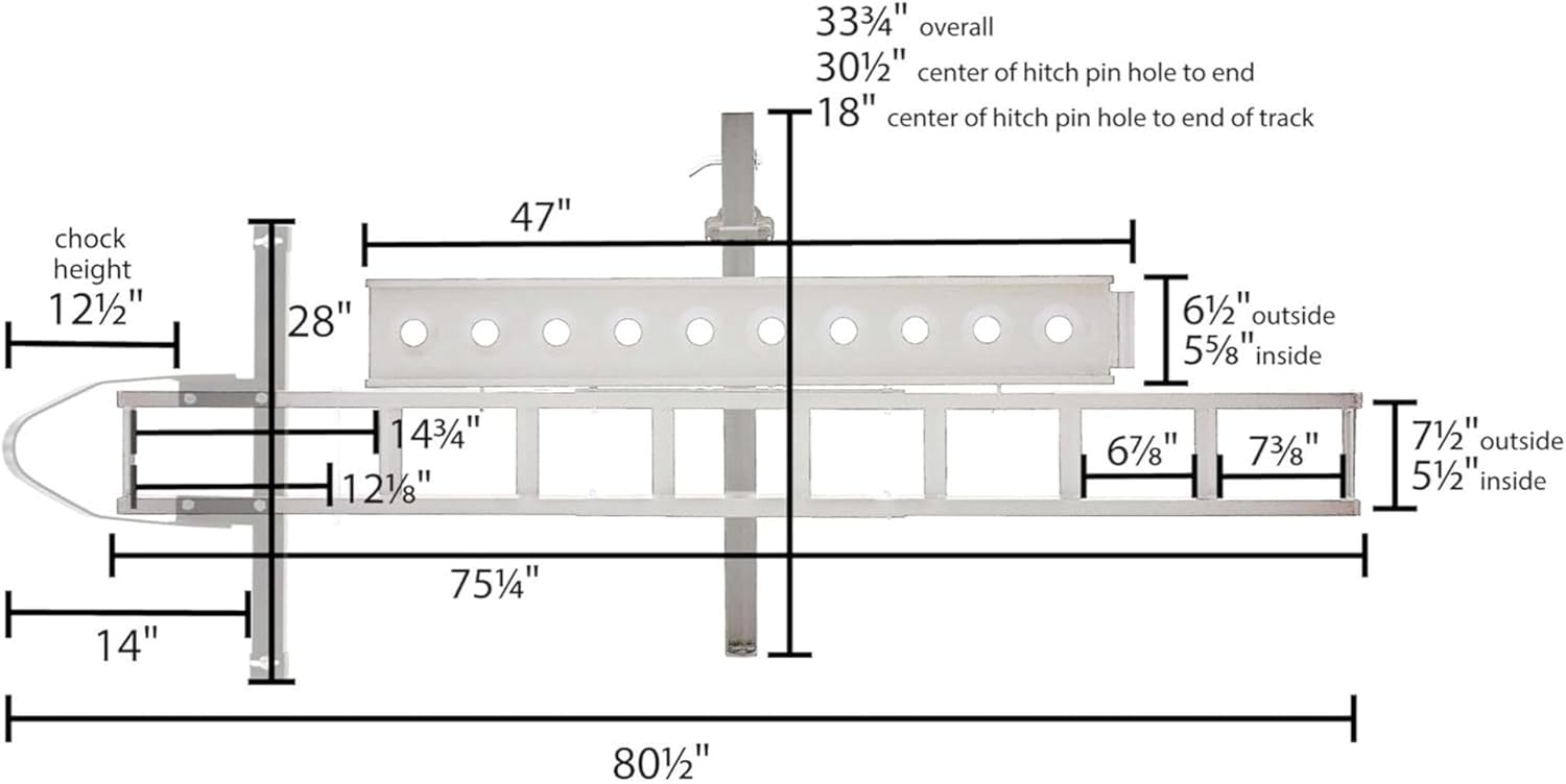 Black Widow Motorcycle Hitch Carrier with Wheel Chock and Loading Ramp Lightweight Aluminum 400 lb. Capacity Anti-Rattle Included Fits 2" Receiver