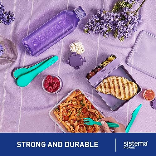 Sistema Square Water Bottles, Blue/Teal, 2 x 1L - Image 4