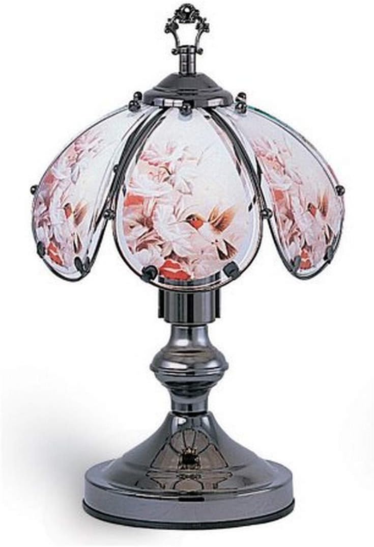 OK Lighting OK603CHC5 Touch Lamp withHummingbird Theme, 9" x 9" x 14.
