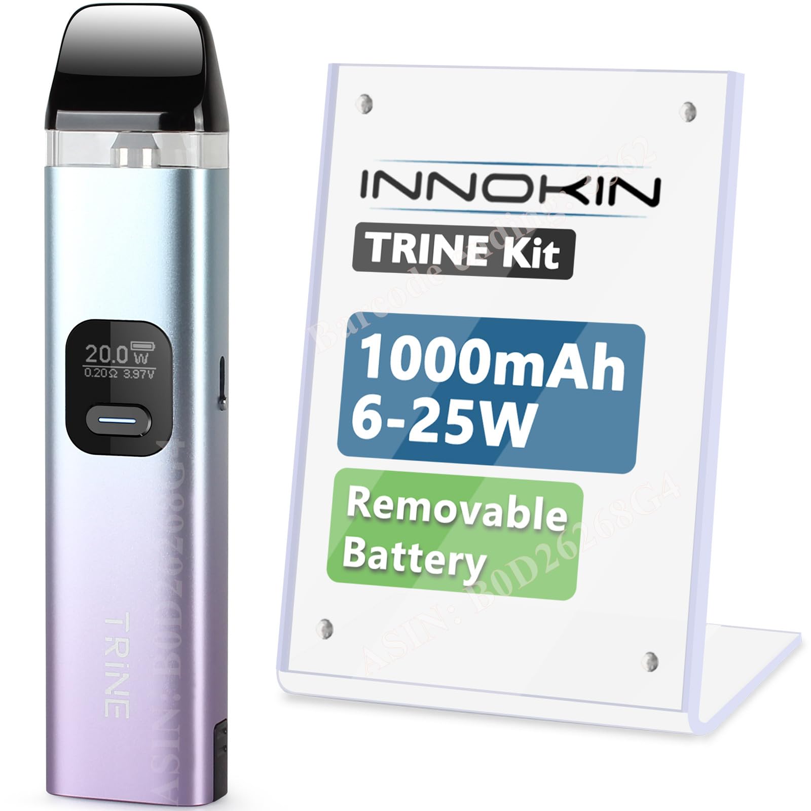 Innokin Trine Vape Kit, E Cigarette Vape Starter Kit, 6-25W, E-Cig  Leak-Proof Top Refills with Precise Airflow Control Vaping, Removable  Battery, AMZ UK 2ml, No Nicotine (Purple Blue): Amazon.co.uk: Electronics &  Photo