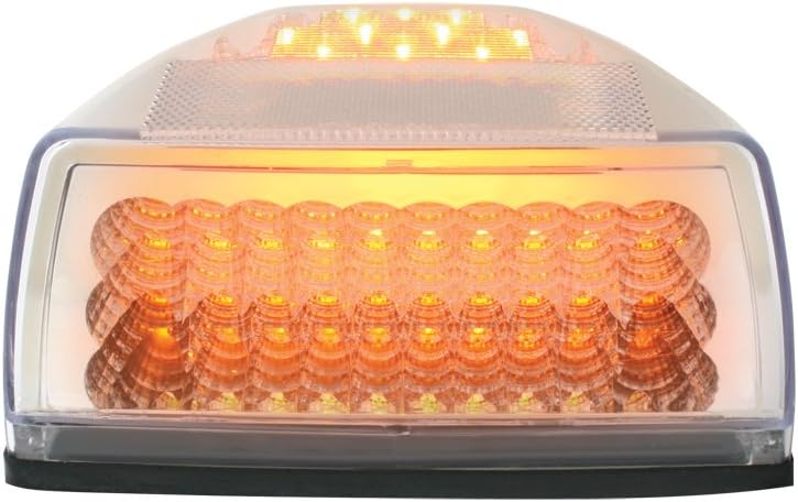 Grand General 77233 Amber Spyder 42-LED Peterbilt Headlight Turn Signal Sealed Light with 3 Wires for Front/Park/Turn Functions and Clear Lens