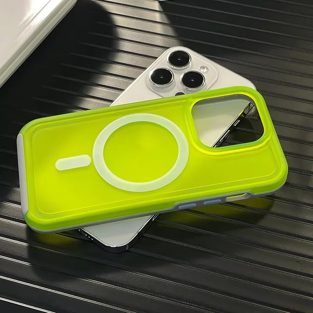 Neonowe, cukierkowe, półprzezroczyste, wstrząsoodporne etui na telefon do iPhone'a 16 12 13 14 15 Pro Max z funkcją ładowania bezprzewodowego, matowe, miętowo-zielone, do iPhone'a 13