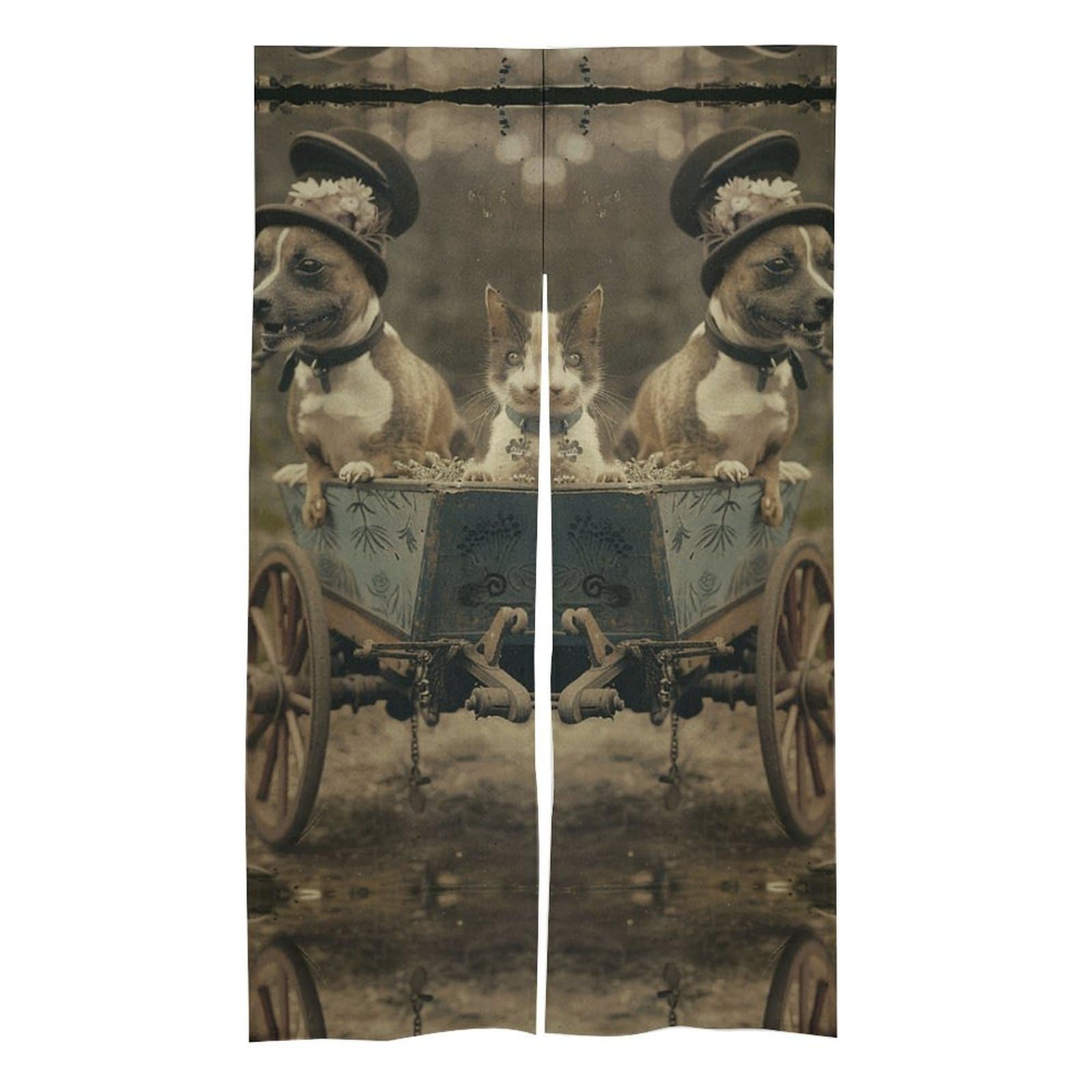 Rideaux occultants thermiques de porte style rétro contre le froid d'hiver