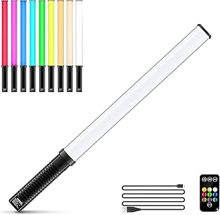Neewer RGB Handheld LED Video Light Stick, Dimmable Photography Light with 9 Colors/10W/Built-in 4400mAh Battery/1000LM/Remote Control/3000K 6500K Adjustable Color Temperature for Photo Video Shooting