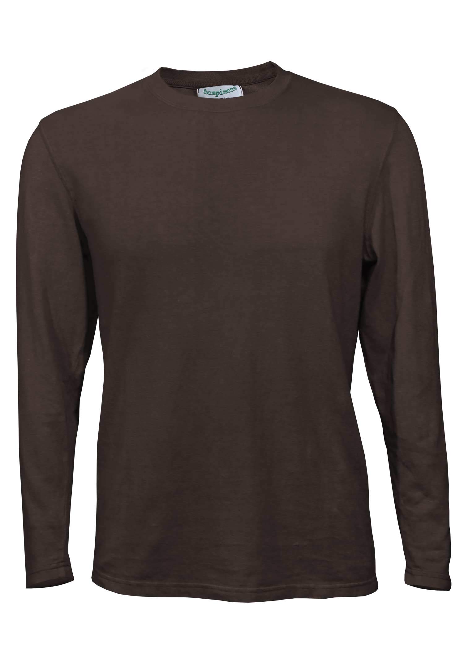 Hempiness Chocolate Brown Organic Hemp & Cotton Long Sleeve T L