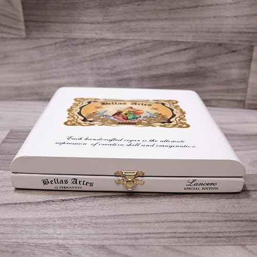 Miniatura 2 de Bellas Artes  Caja de cigarros de madera blanca Lancero Edición Especial Vacía - 8.5" x 8" x 1.25"