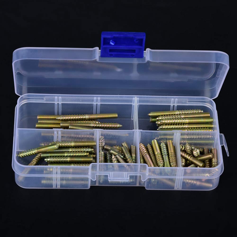 Small Dowel Screws Screws 13×7×3 110pcs Dowel Screw Woodworking Furniture Connector Double Ended Screw Hanger Ended Screws