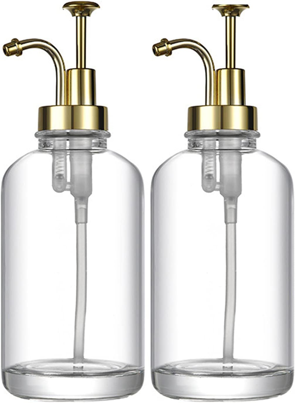 2 PCS Coffee Syrup Dispenser, 16.9oz 500ml Glass Syrup Dispenser