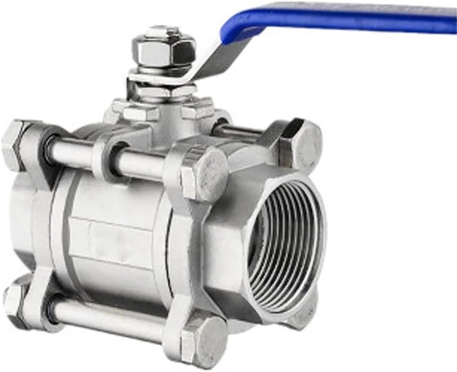 Leva interruttore valvola a sfera, valvole for tubi gas aria/acqua, filettatura BSP in acciaio inox, tre pezzi for piscina, isolamento in vinile blu, 1 pz.(DN65)