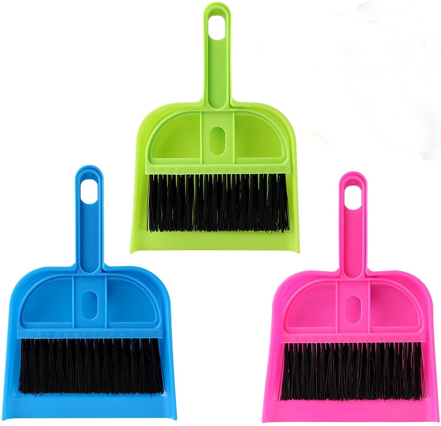 ServEzee Set of 3 Mini Dustpan and Brush Set Hand Broom Cute Little Whisk Dust Pan and Brush Set for Camping,Keyboard,Table,Desk,Window Gaps,Small Messes, Kids,Cat,Dog (Multicolor) (B0C285LFM6) Amazon Price History, Amazon Price Tracker
