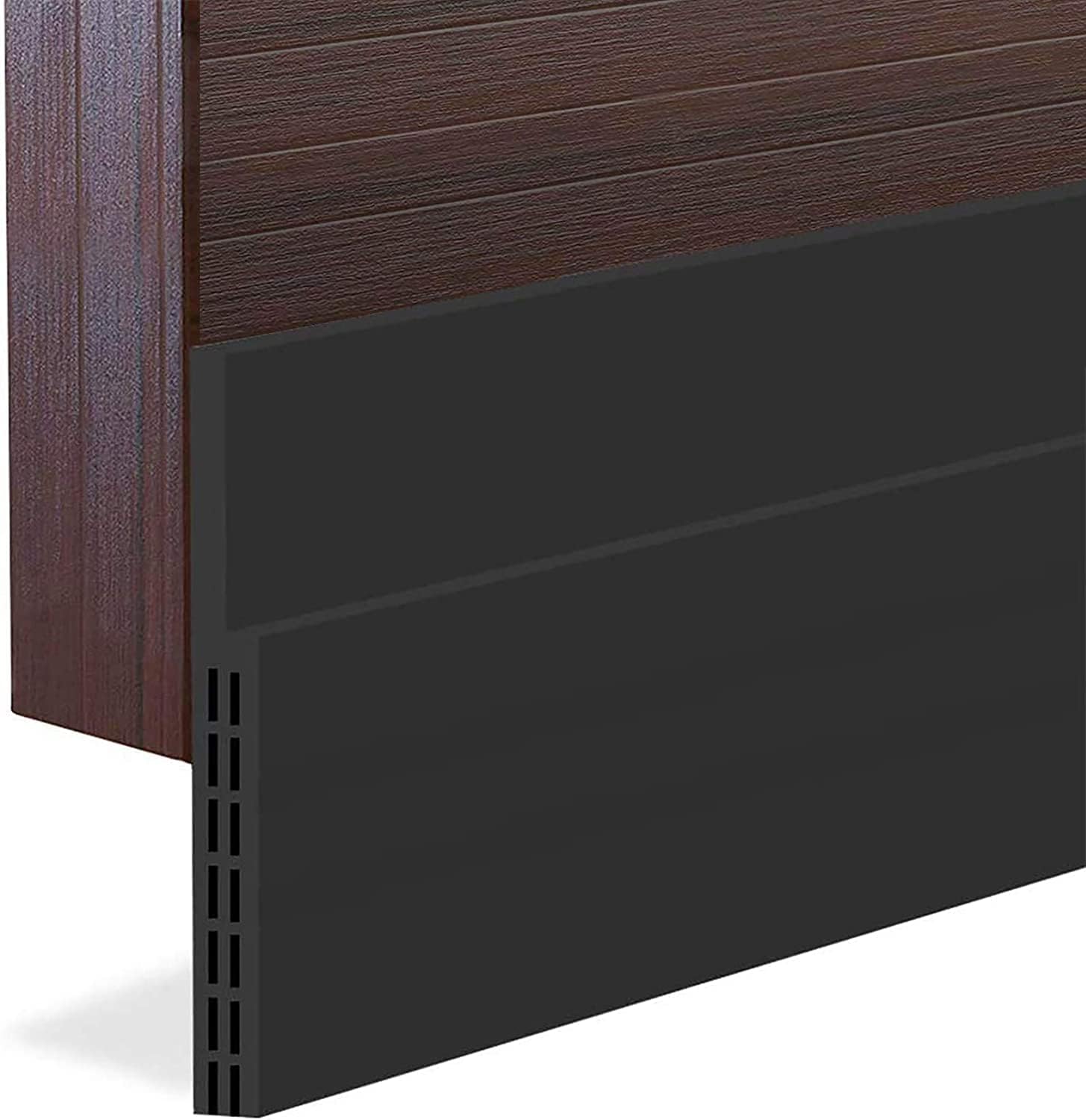 Hulameda [Upgraded] Large Gap Door Draft Stopper, 3-2/5"W Widened Door Sweep for Interior and Exterior Doors - Guard Against Drafts, Dust, Noise and Unwanted Animals| 3-2/5"W x 39"L, Black