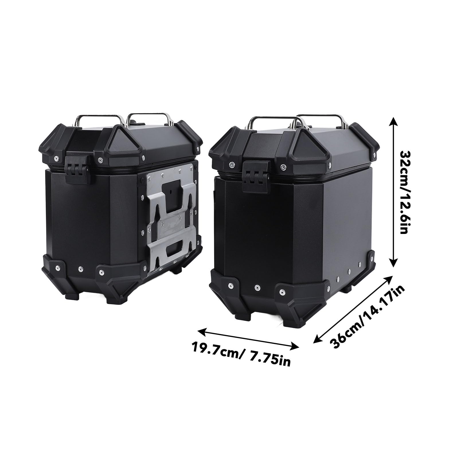 Borsa Laterale per Moto, Valigia Laterale per Moto in Lega di Alluminio 18 Litri con Chiusura di Sicurezza, Pacchetto Bagagli Rigidi per Moto, Scatola Portaoggetti