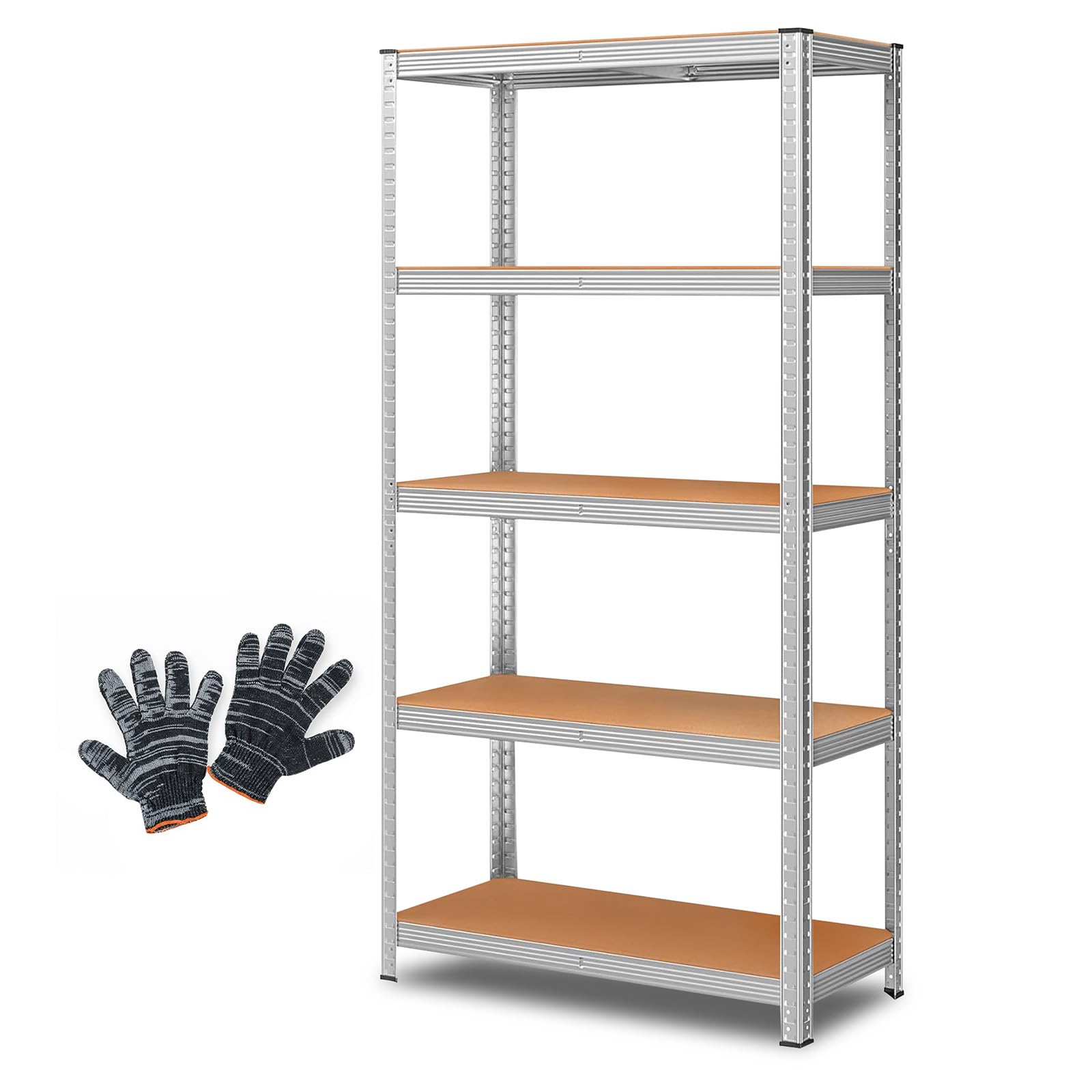 Crystals Heavy Duty 5 Tier Racking Shelf Garage Shelving Storage Shelves Unit 180 x 90 x 40cm (Metal Shelf)