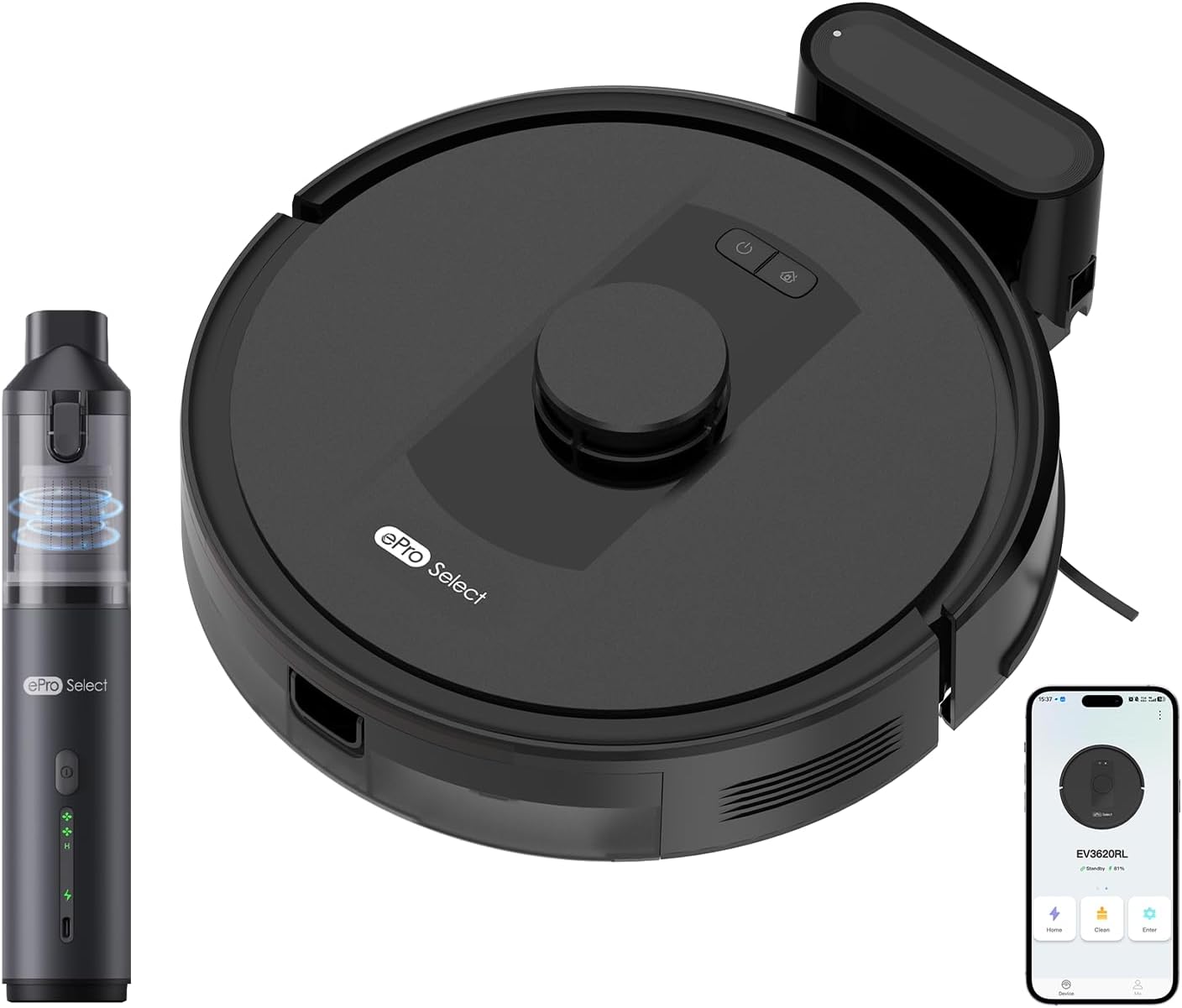 Apical Life Robot Vacuum and Mop (4000Pa) + Handheld Vacuum Cordless (16000Pa) Bundle, Smart Robotic Vacuum with Self-Charging & 150 Min Runtime + 100W Portable Vacuum for Car & Home, Pet Hair, Hardwo