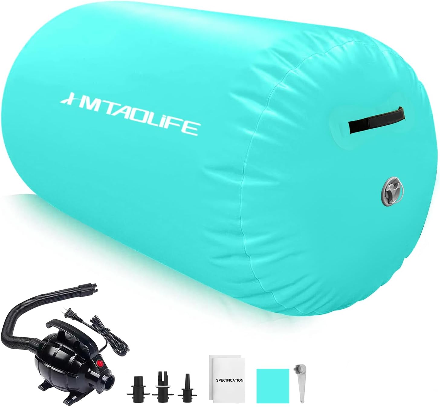 Gymnastics Air Roller Air Barrel, Inflatable Tumble Roller Mat, Air Roller Gymnastics Barrel Kids Back Somersault Backbend Trainer for Yoga Training Cheerleading Home Use