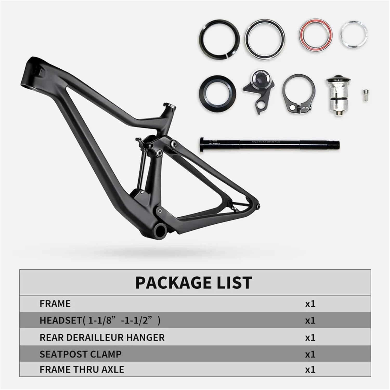 Compatible for Spcycle 29er Carbon Full Suspension Frame, 100mm Travel, Boost 148x12mm Mountain Bike Frame