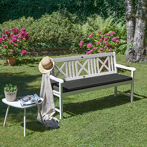 Beautissu Loft BK Bankauflage Auflage für Gartenbank Sitzkissen 150x48x5 cm Dunkelgrün
