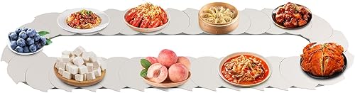 Miniatura 2 de Mesa de comedor giratoria manual de 360, tren giratorio para servir alimentos, tren de sushi para mesa de comedor, mesas largas de fiesta (5.2