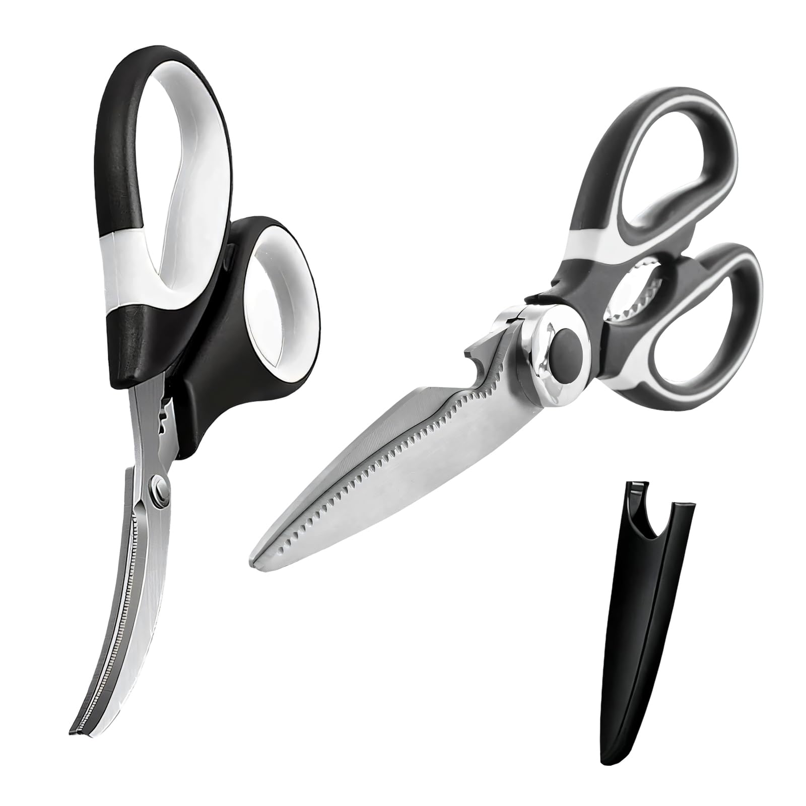 ZEPFJHE 2.5mm Thick Culinary Scissors with Ergonomic Handle Kitchen Shears for Seafood and Poultry Cooking Strong Cooking Scissors