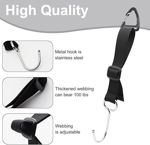 Miniatura 3 de LYCARESUN Paquete de 4 ganchos para reposacabezas de asiento de automóvil para bolsos y bolsas, gancho para bolso de automóvil, gancho ajustable