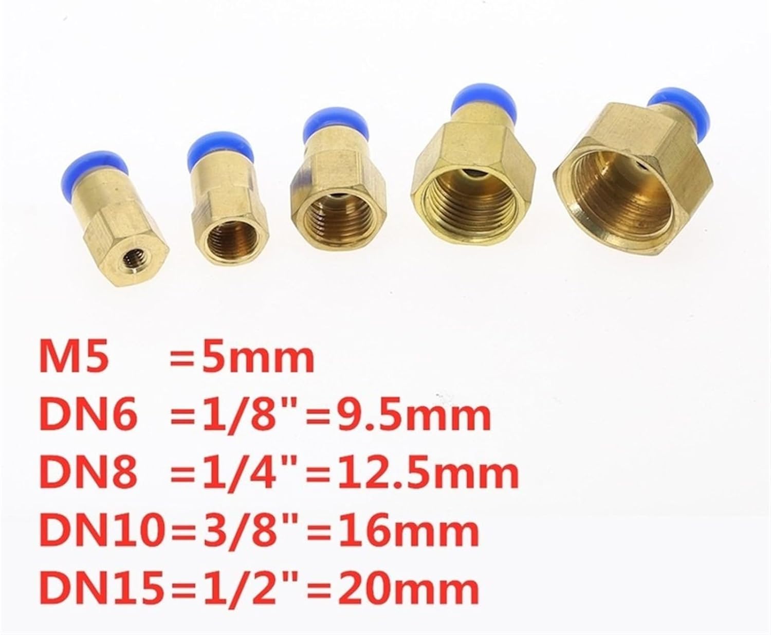 PCF" OD Hose Tube 4MM-12MM Pneumatic Connector 1/8'' 1/4'' 3/8'' 1/2''BSP Female thread Push In Fitting for Air Pipe joint (Color : 12mm OD Hose, Size : 3/8 inch)