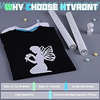 Vista 3 de HTVRONT Vinilo HTV que brilla en la oscuridad, vinilo de transferencia de calor de 12 pulgadas x 8 pies para camisas, vinilo luminoso HTV que brilla