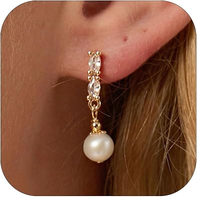Gold Pearl Earrings for Women Wedding Bridesmaid Trendy Jewelry Gifts